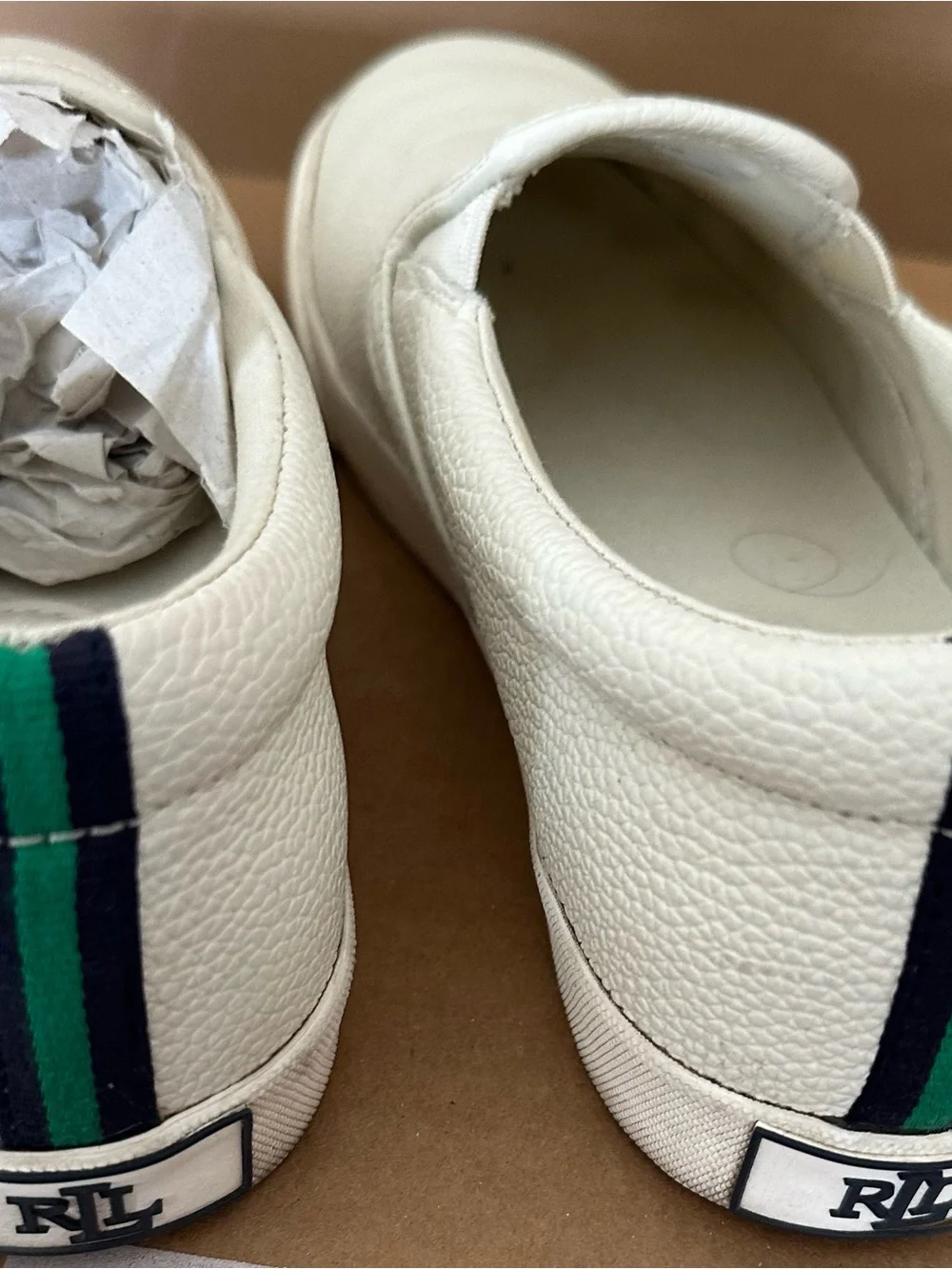 Polo by Ralph Lauren White Leather Slip-On Loafers